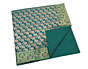 Brocade Silk Table Cloth Square 1 Meter x 1 Meter | Decorative Dining Table Mat with Golden Jacquard Weave | Elegant Home Decor for Festive & Special Occasions - Emerald Green