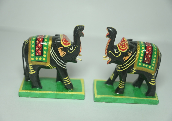 Wooden Elephant Pair