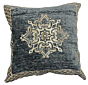 Vintage Floral Velvet Cushion Covers with Zipper | Grey | Pack of 5 