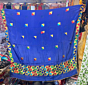 Blue colour 3 Pure chinon Chiffon base Hand Embroided Phulkari Dupatta