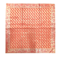 Brocade Silk Table Cloth Square 1 Meter x 1 Meter | Decorative Dining Table Mat with Golden Jacquard Weave | Elegant Home Decor for Festive & Special Occasions -  Orange