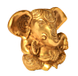 BRASS GANESH BIG EAR 5 INCH 
