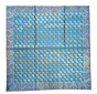Brocade Silk Table Cloth Square 1 Meter x 1 Meter | Decorative Dining Table Mat with Golden Jacquard Weave | Elegant Home Decor for Festive & Special Occasions - Turquoise