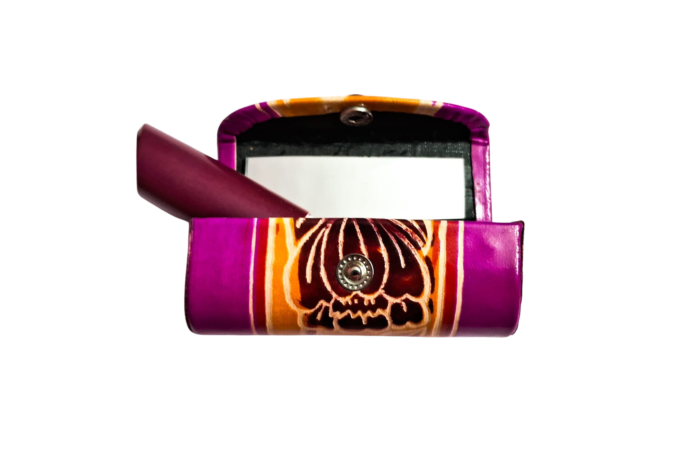 Handcrafted Leather Lipstick Case with Mirror