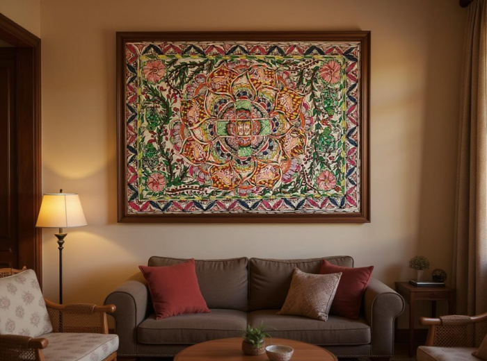 Handmade Madhubani painting  without frame Multicolor 