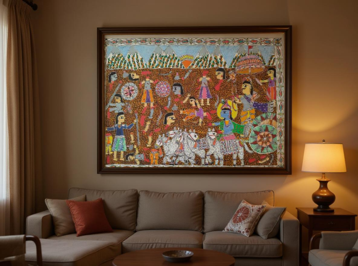 Handmade madhubani painting without Frame