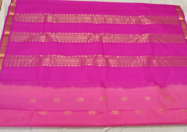 Pink Handmade Silk Saree 04
