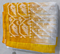 Bengal Handloom Mix Cotton Jamdani Saree | White with Orange Border