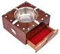 Wooden Handmade Ashtray with Cigarette Holder 4 Slots for Home Office Car