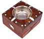Wooden Handmade Ashtray with Cigarette Holder 4 Slots for Home Office Car
