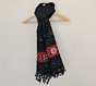 Black Multicolor Handwoven Merino Wool Traditional Kinnauri Stole