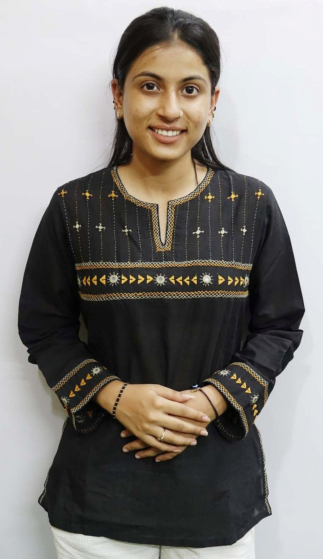 HAND EMBROIDED BLACK KURTI