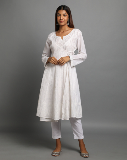 White chikan kurti