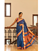Maheshwari Saree Zari Check Blue
