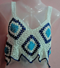 Handwoven Crochet Crop Top | Shades of Blue
