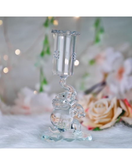 Crystal Elephant Base Candle Holder 