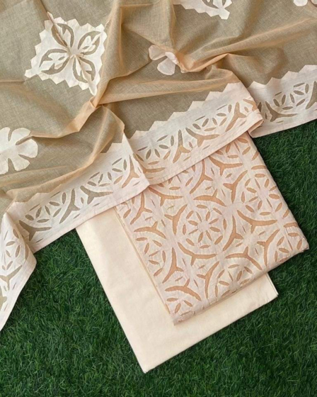 Ethereal Applique Orkandi 3 Piece Suit Set with Dupatta