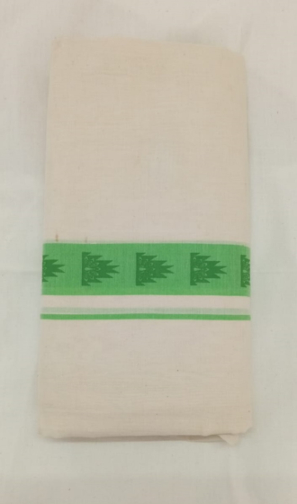 Vanitha Handloom Cotton Dhoti with colour border 