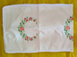 Hand-Embroidered Floral Cross-Stitch Table Runner I White