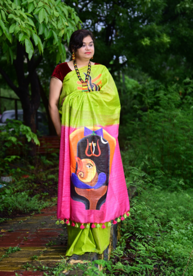 Hand painted saree