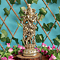 Brass Krishna Idol for Home Decor | Lord Krishna Murti for Pooja Room | Decorative Brass Statue, BH11091