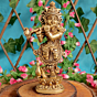 Lord Krishna Playing Flute Brass Murti BH11728