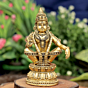 Brass Ayyappa Idol Medium Size 4 Inch Decorative Religious Statue for Home Temple & Gift BH12270