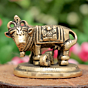 Brass Cow & Calf Idol Statue for Home Temple & Decor, BH11978