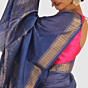 Royal Blue Maheshwari Silk Cotton Saree with Elegant Gold Zari Border