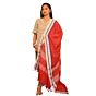 Kotpad Handloom Cotton Dupatta | Brick Red with Tribal Motifs