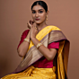Kadhiyal Handwoven Banarasi Silk Saree in Yellow