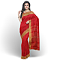 Hira Silk Mulayam silk Saree for Women Soft Comfortable and Stylish with Matching Red Blouse Piece