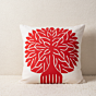 Applique Tree Work Cushion Cover in White | Decorative Home Furnishing