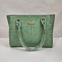 Mint Green Tote Bag with Braided Side Design & Gold Hardware