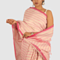 Classic Pink Maheshwari Handloom Cotton Silk Saree with Zari
