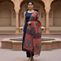 Bohemian Colorful Ajrakh Patchwork Dupatta