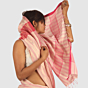 Classic Pink Maheshwari Handloom Cotton Silk Saree with Zari