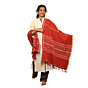 Kotpad Handwoven Cotton Dupatta | Deep Red with Tribal Stripes | Natural Dye