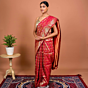 Shikargah Tanchhoi Handwoven Banarasi Silk Saree in Regal Red
