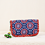Blue Printed Motif Purse | Ethnic Travel & Casual Pouch