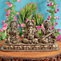 Decorative Brass Ganesha Lakshmi Saraswati Murti for Pooja & Diwali Decoration BH10036