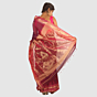 Rangrez Deep Wine Pink Maheshwari Handloom Silk Cotton Saree with Gold Zari