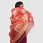Rangrez Deep Wine Pink Maheshwari Handloom Silk Cotton Saree with Gold Zari