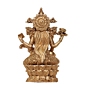 Mini Brass Goddess Saraswati Statue for Home Temple, Study Table, Office Desk & Vasant Panchami Decoration BH12017
