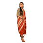 Authentic Kotpad Cotton Dupatta | Rust Red with Tribal Motifs | Handwoven Odisha