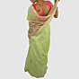 Pastel Green Maheshwari Silk Cotton Handloom Saree with Elegant Gold Zari Pallu