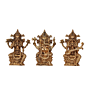 Brass Ganesh Lakshmi Saraswati Idol Set BH12034