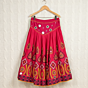 Pink Ethnic Embroidered Skirt with Mirror Work