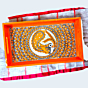 Orange Peacock Painted Tray 