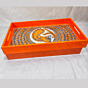 Orange Peacock Painted Tray 